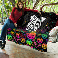 Halloween Skeleton Quilt Trick or Treat Witch Pumpkin Colorful - Wonder Print Shop