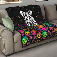 Halloween Skeleton Quilt Trick or Treat Witch Pumpkin Colorful - Wonder Print Shop