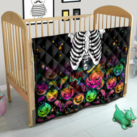 Halloween Skeleton Quilt Trick or Treat Witch Pumpkin Colorful - Wonder Print Shop