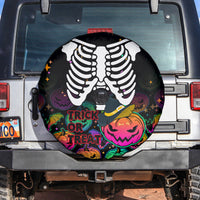Halloween Skeleton Spare Tire Cover Trick or Treat Witch Pumpkin Colorful - Wonder Print Shop