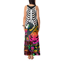 Halloween Skeleton Tank Maxi Dress Trick or Treat Witch Pumpkin Colorful - Wonder Print Shop