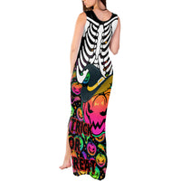 Halloween Skeleton Tank Maxi Dress Trick or Treat Witch Pumpkin Colorful - Wonder Print Shop