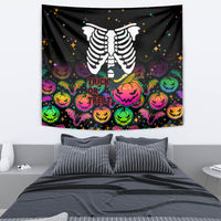 Halloween Skeleton Tapestry Trick or Treat Witch Pumpkin Colorful - Wonder Print Shop