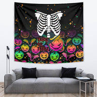 Halloween Skeleton Tapestry Trick or Treat Witch Pumpkin Colorful - Wonder Print Shop
