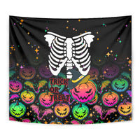 Halloween Skeleton Tapestry Trick or Treat Witch Pumpkin Colorful - Wonder Print Shop
