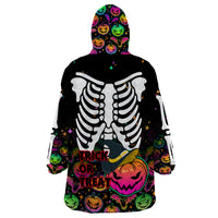 Halloween Skeleton Wearable Blanket Hoodie Trick or Treat Witch Pumpkin Colorful - Wonder Print Shop