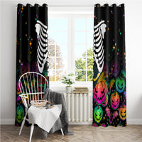 Halloween Skeleton Window Curtain Trick or Treat Witch Pumpkin Colorful - Wonder Print Shop
