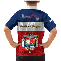 Panama Independence Day Family Matching Mermaid Dress and Hawaiian Shirt Coat Of Arms Pollera Pattern - Wonder Print Shop