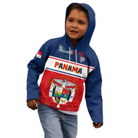 Panama Independence Day Kid Hoodie Coat Of Arms Pollera Pattern - Wonder Print Shop