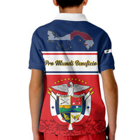 Panama Independence Day Kid Polo Shirt Coat Of Arms Pollera Pattern - Wonder Print Shop