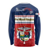 Panama Independence Day Long Sleeve Shirt Coat Of Arms Pollera Pattern - Wonder Print Shop
