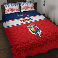 Panama Independence Day Quilt Bed Set Coat Of Arms Pollera Pattern - Wonder Print Shop
