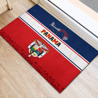 Panama Independence Day Rubber Doormat Coat Of Arms Pollera Pattern - Wonder Print Shop