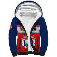 Panama Independence Day Sherpa Hoodie Coat Of Arms Pollera Pattern - Wonder Print Shop