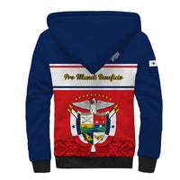 Panama Independence Day Sherpa Hoodie Coat Of Arms Pollera Pattern - Wonder Print Shop