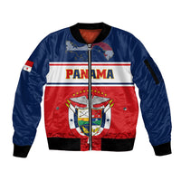 Panama Independence Day Sleeve Zip Bomber Jacket Coat Of Arms Pollera Pattern - Wonder Print Shop