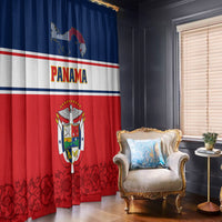 Panama Independence Day Window Curtain Coat Of Arms Pollera Pattern - Wonder Print Shop