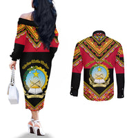 angola-independence-day-couples-matching-off-the-shoulder-long-sleeve-dress-and-long-sleeve-button-shirts-coat-of-arms-samakaka-pattern