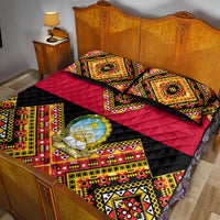 Angola Independence Day Quilt Bed Set Coat Of Arms Samakaka Pattern - Wonder Print Shop