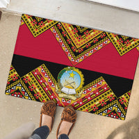 Angola Independence Day Rubber Doormat Coat Of Arms Samakaka Pattern - Wonder Print Shop
