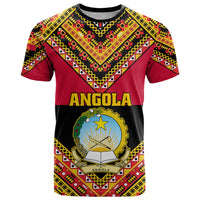 Angola Independence Day T Shirt Coat Of Arms Samakaka Pattern - Wonder Print Shop