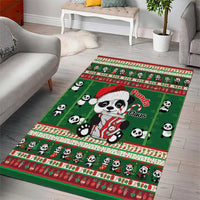 Cute Panda Claus Christmas Area Rug Panda Santa Claus - Wonder Print Shop