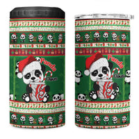 Cute Panda Claus Christmas 4 in 1 Can Cooler Tumbler Panda Santa Claus - Wonder Print Shop