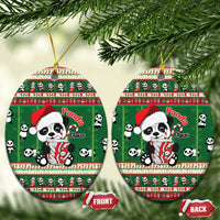 Cute Panda Claus Christmas Ceramic Ornament Panda Santa Claus - Wonder Print Shop