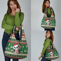 Cute Panda Claus Christmas Grocery Bag Panda Santa Claus - Wonder Print Shop