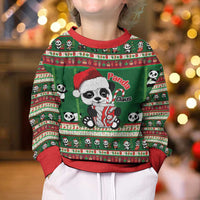 Cute Panda Claus Christmas Kid Ugly Christmas Sweater Panda Santa Claus - Wonder Print Shop
