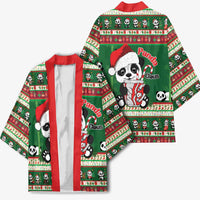 Cute Panda Claus Christmas Kimono Panda Santa Claus - Wonder Print Shop