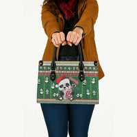 Cute Panda Claus Christmas Leather Bag Panda Santa Claus - Wonder Print Shop