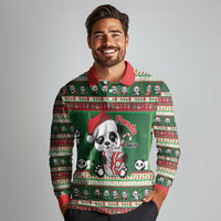 Cute Panda Claus Christmas Long Sleeve Polo Shirt Panda Santa Claus - Wonder Print Shop