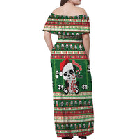 Cute Panda Claus Christmas Off Shoulder Maxi Dress Panda Santa Claus - Wonder Print Shop