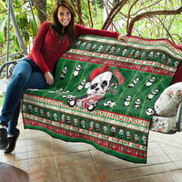Cute Panda Claus Christmas Quilt Panda Santa Claus - Wonder Print Shop