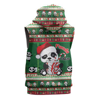 Cute Panda Claus Christmas Sleeveless Hoodie Panda Santa Claus - Wonder Print Shop