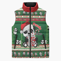 Cute Panda Claus Christmas Sleeveless Puffer Jacket Panda Santa Claus - Wonder Print Shop