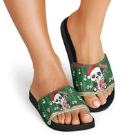 Cute Panda Claus Christmas Slide Sandals Panda Santa Claus - Wonder Print Shop