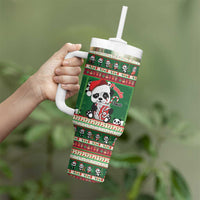 Cute Panda Claus Christmas Tumbler With Handle Panda Santa Claus - Wonder Print Shop