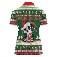 Cute Panda Claus Christmas Women Polo Shirt Panda Santa Claus - Wonder Print Shop