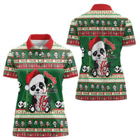 Cute Panda Claus Christmas Women Polo Shirt Panda Santa Claus - Wonder Print Shop