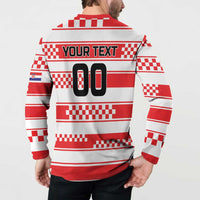 Custom World Football Croatia 2026 Button Sweatshirt Vatreni Hrabar Broj - Wonder Print Shop