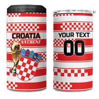 Custom World Football Croatia 2026 4 in 1 Can Cooler Tumbler Vatreni Hrabar Broj - Wonder Print Shop