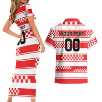Custom World Football Croatia 2026 Couples Matching Short Sleeve Bodycon Dress and Hawaiian Shirt Vatreni Hrabar Broj - Wonder Print Shop