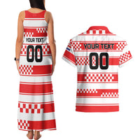 Custom World Football Croatia 2026 Couples Matching Tank Maxi Dress and Hawaiian Shirt Vatreni Hrabar Broj - Wonder Print Shop