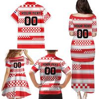 Custom World Football Croatia 2026 Family Matching Puletasi and Hawaiian Shirt Vatreni Hrabar Broj - Wonder Print Shop