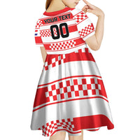 Custom World Football Croatia 2026 Kid Short Sleeve Dress Vatreni Hrabar Broj - Wonder Print Shop