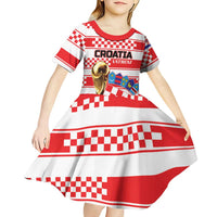 Custom World Football Croatia 2026 Kid Short Sleeve Dress Vatreni Hrabar Broj - Wonder Print Shop