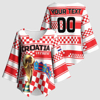 Custom World Football Croatia 2026 Kimono Sleeve Blouse Vatreni Hrabar Broj - Wonder Print Shop