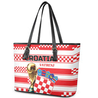 World Football Croatia 2026 Leather Tote Bag Vatreni Hrabar Broj - Wonder Print Shop